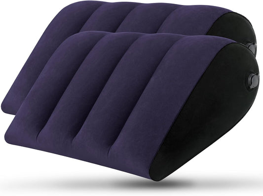 Portable Inflatable Wedge Pillow 2 Pack,Body Positioner for Sleep Support, Large 20in Adjustable Travel Pillow - Lightweight Bed/Leg Support Pillow, Fast Inflation, 2 Pack