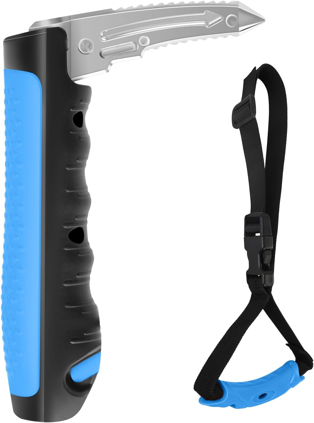 Car Door Handle for Elderly - 2025 New 4 in 1 Car Handle Assist, 2 Pack Auto Cane Portable Vehicle Support Handle Door Assist Bar, Max Load 500 Lbs, Anti-Slip Design (Blue-Car Handle +Strap)