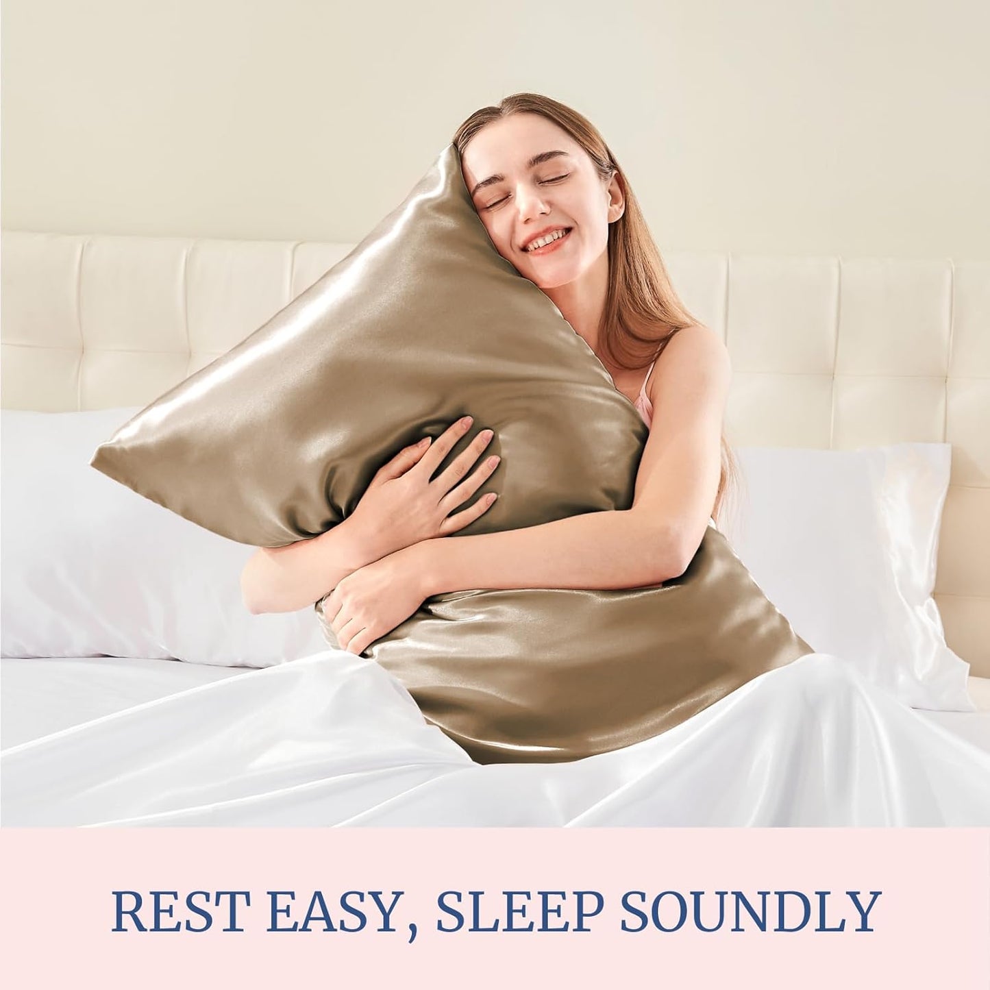 BEDELITE Satin Pillowcase for Hair and Skin, Super Soft Similar to Silk Pillow Cases 4 Pack with Envelope Closure, Cooling Pillowcases for Women Men (20"x40" King Size, Tawny Brown)