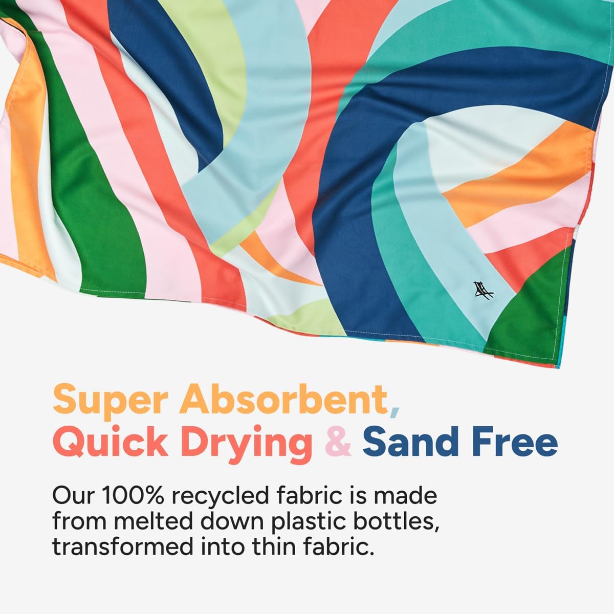 Dock & Bay Beach Towel - Quick Dry, Sand Free - Compact, Lightweight - 100% Recycled - Includes Bag - Fruit Loops - Extra Large (200x90cm, 78x35)