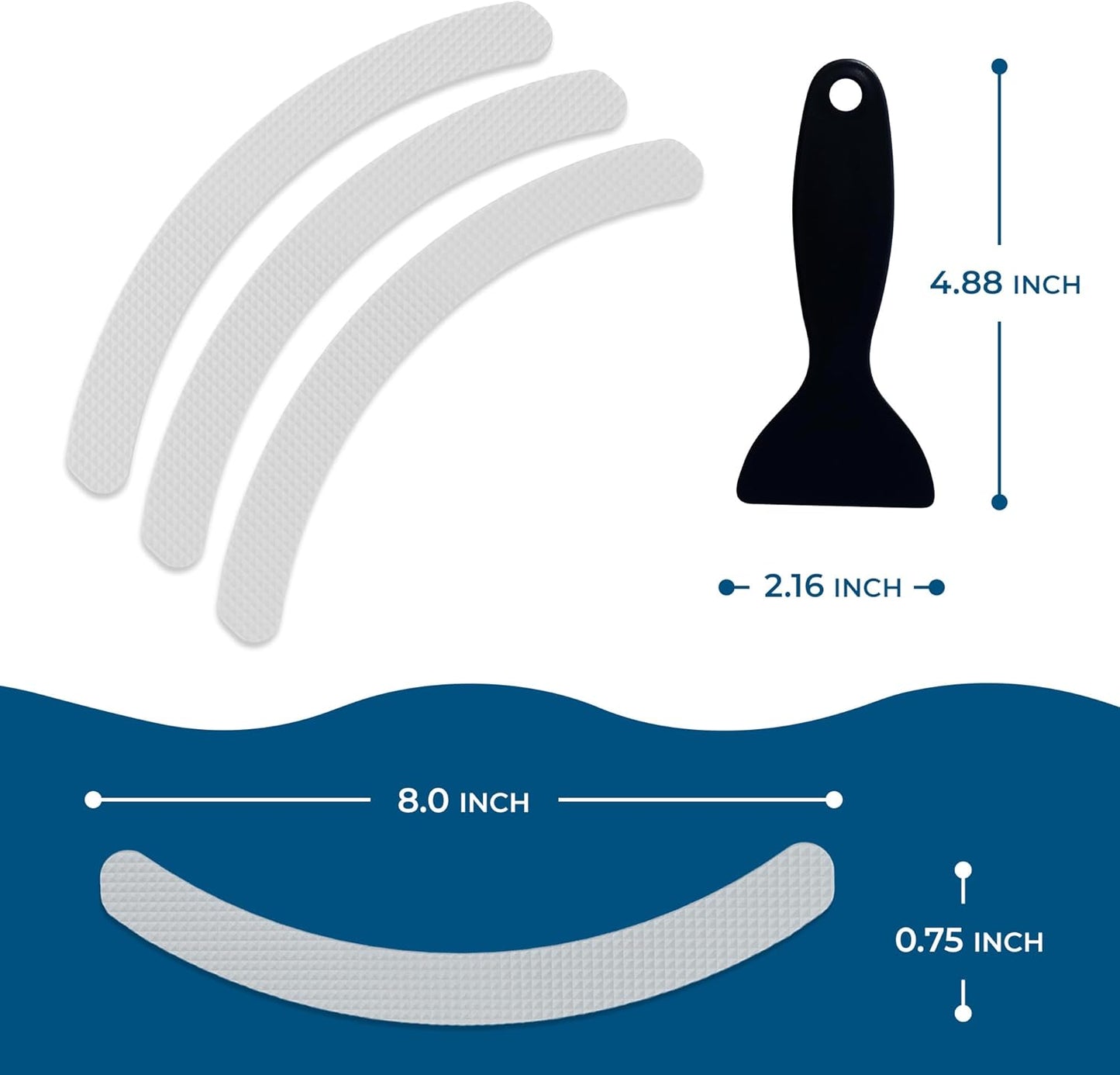 Homergy Anti Slip Shower Stickers 24 PCS, Invisible Non-Slip Shower Strips for Adults, Premium Adhesive Bath Tub Stickers (Clear)