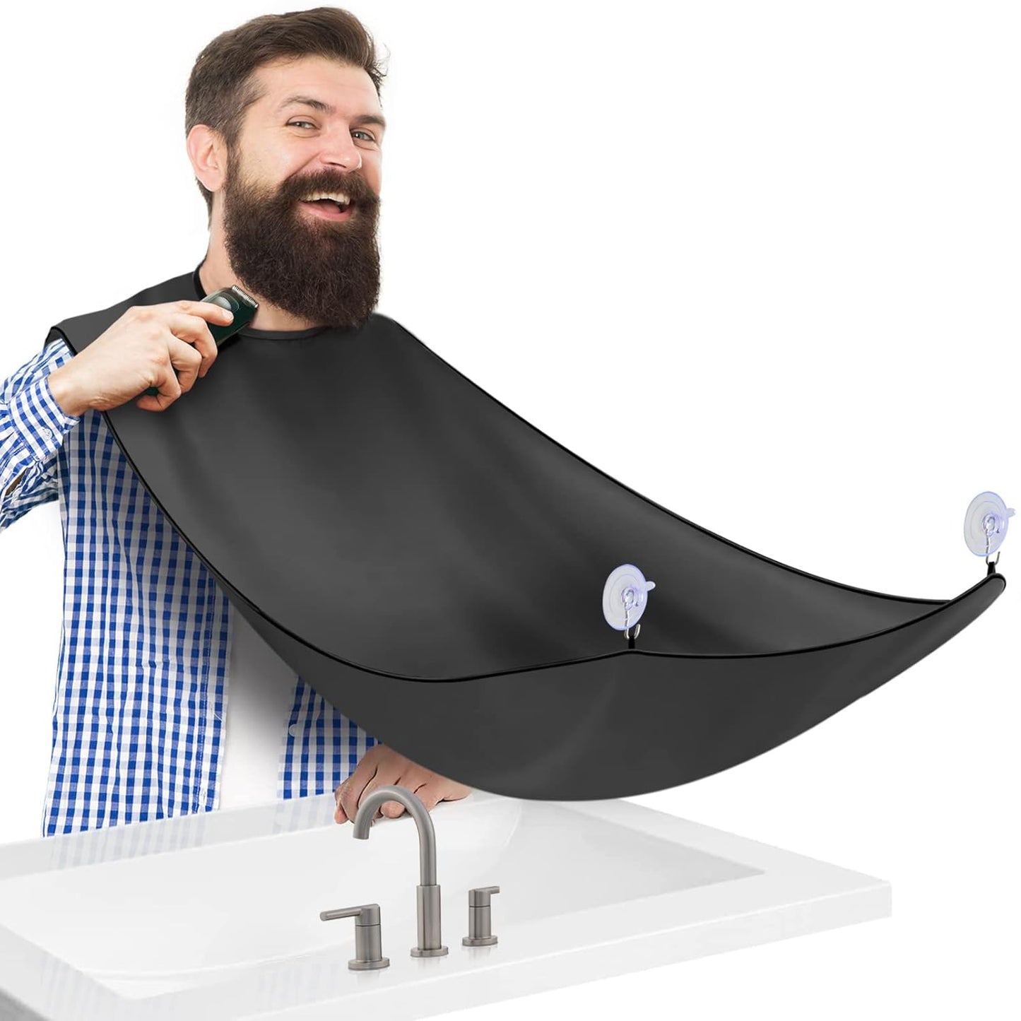 Beard Bib Apron Hair Catcher for Shaving Non-Stick Shave Cape Grooming Accessories Gifts for Men Husband Father