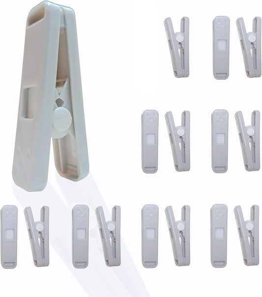 Strong Plastic Clothespins-16 Pack Heavy Duty Laundry Clothes Pins, Strong Clips, Non-Slip Clothes Pegs, Chip Clips, Hanger Clip, Rustless, Windproof, Heatproof-Gray