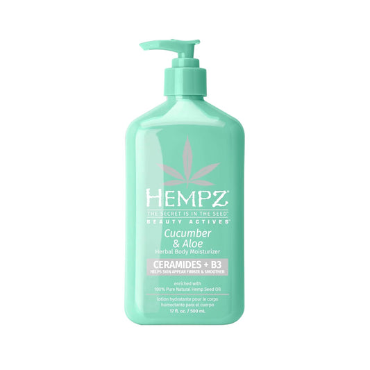 Hempz Body Lotion - Cucumber & Aloe Herbal Limited Edition Daily Moisturizing Cream, Shea Butter, Aloe, Cucumber Extract Body Moisturizer - Skin Care Products, Hemp Seed Oil - 17 Fl Oz