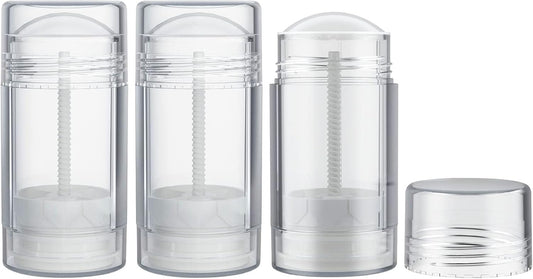 Tekson 2.5oz Empty Refillable Deodorant Containers, 3PCS Twist-UP Containers Tubes, Empty Balm Travel for Lotion Stick(Clear)
