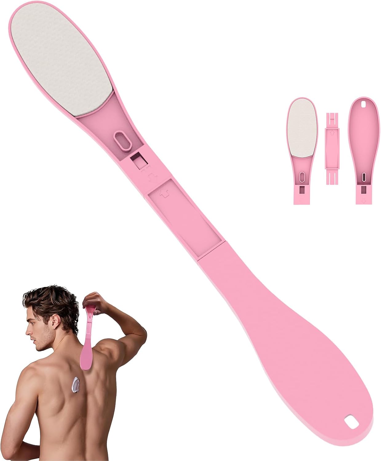 SFFTCYY&ZGTJ Lotion applicator for Back self,Back Scratcher,Back Lotion applicator for Women,Tanning mitt,Gifts for Seniors,Back Washer,Lotion Back applicator,Foldable,Portable,applicator Pads,Pink