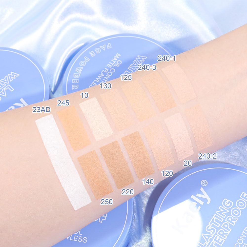 Oil Control Matte Perfection Face Powder Compact For Women, Matte Smooth Flawless Setting Powder Makeup, Polvo Compacto De Maquillaje, Waterproof Long Lasting, 0.35Oz (02 Natural Beige)