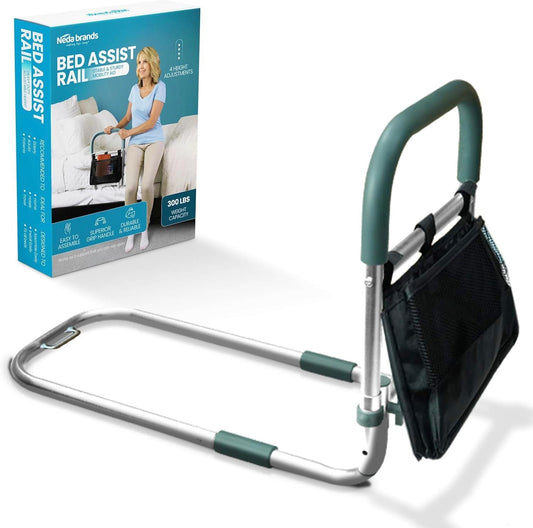 NEDA Adjustable Bed Rails for Elderly Adults – Medical Bed Assist Handle, Safety Support Rail for Seniors, Bedside Rail for All Bed Sizes, with Storage Bag ASTM F3186-17 & 16 CFR 1270 CPSC Certified
