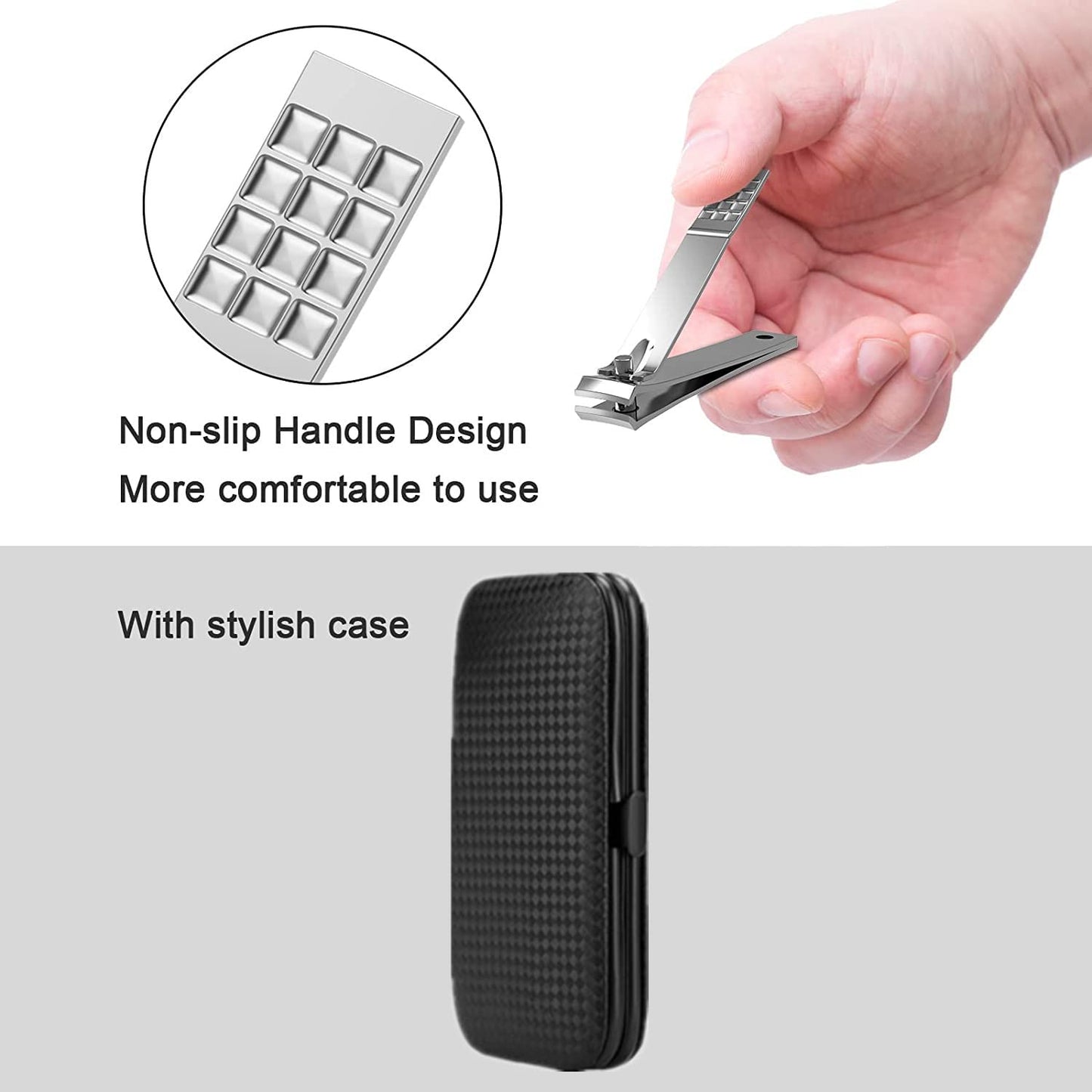 Nail Clipper Set Manicure Set Men Stainless Steel Nail Clippers Kit with Portable Travel Case, Personal Care Tools Men Grooming Kit for Husband Boyfriend Family