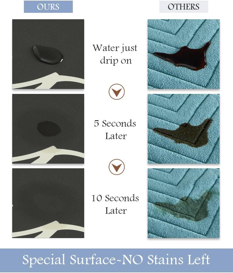 MontVoo-Bath Mat Rug Long Non Slip Super Absorbent Bathroom Runner Stain Resistant Quick Dry Thin Bathroom Mat Fit Under Door-24"x70",Black