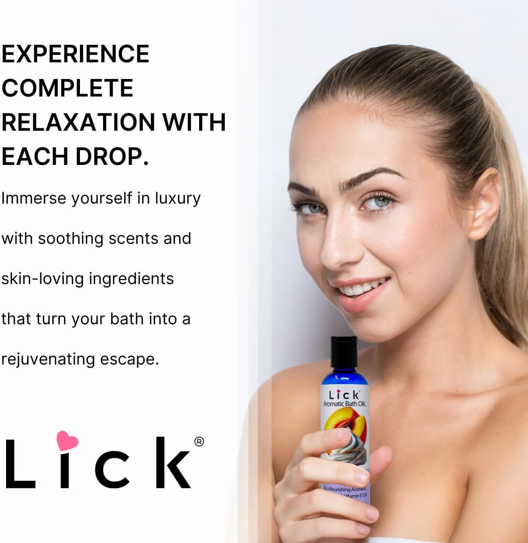 Peaches and Cream Aromatic Bath Oil – Sweet Almond, Vitamin E & Jojoba Oils for Skin Hydration – 12 Soothing Aromas – Made in USA – 4 fl oz