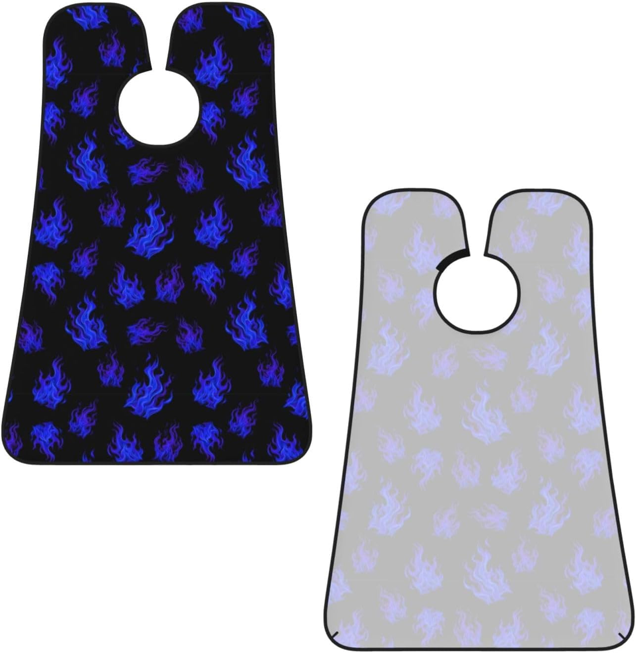 Strong Suction Cup Beard Grooming Bib, Non-Stick Hair Catcher, Waterproof, for Shaving, Purple Blue Fire Flame