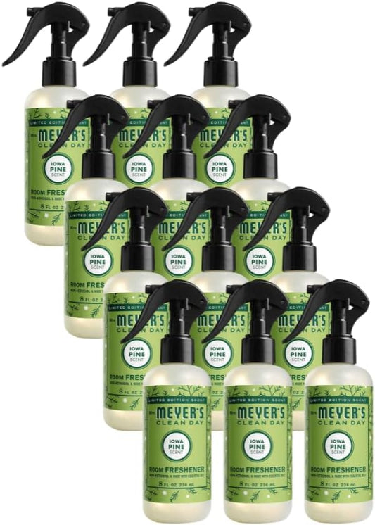 MRS. MEYER'S CLEAN DAY Room Freshener, Iowa Pine, 8 Fl Oz. (Pack of 12)
