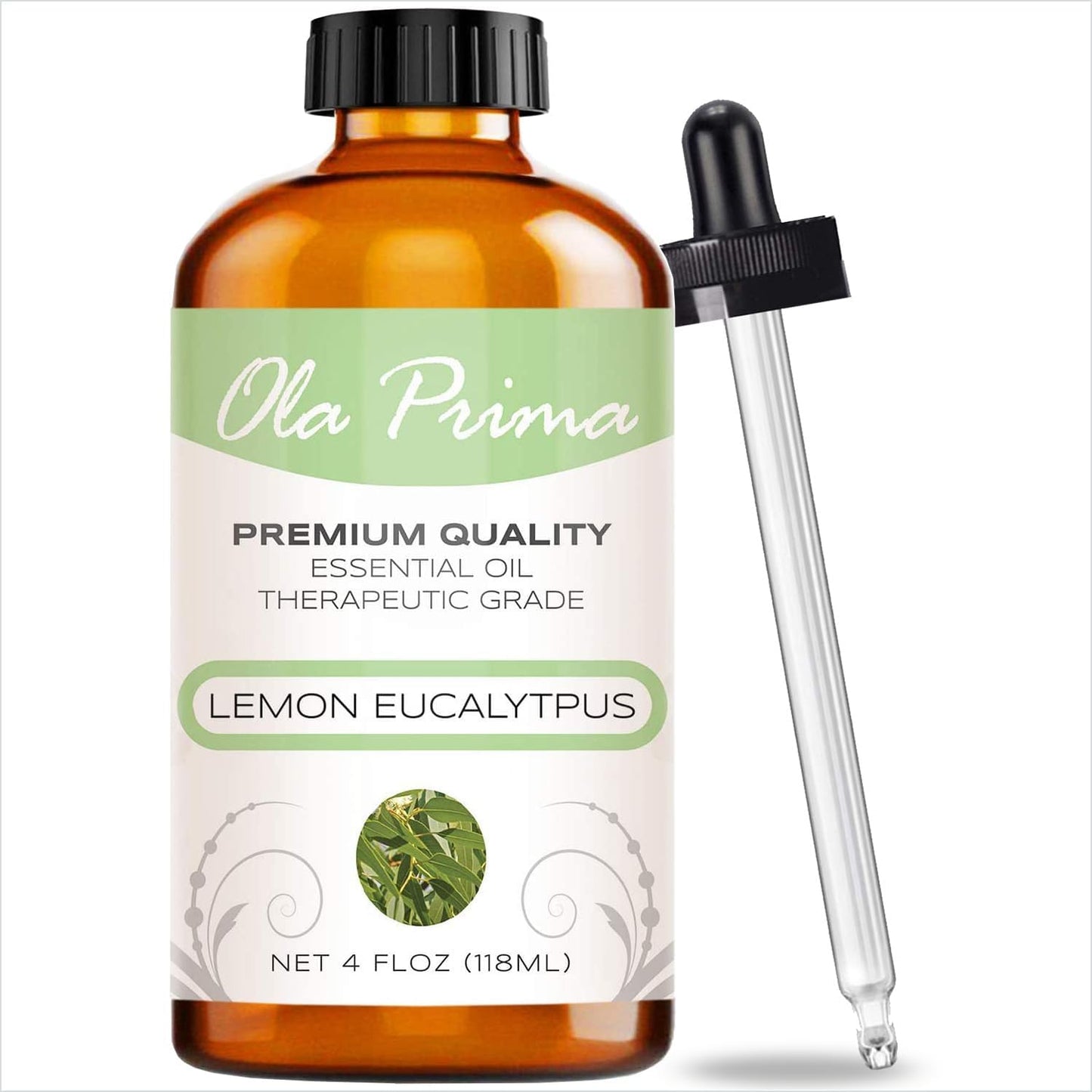 Ola Prima Lemon Eucalyptus Essential Oil – Therapeutic Grade for Aromatherapy, Diffuser, Relaxation, Cosmetic Making, Dropper – 4 fl oz – Eucalyptus Lemon Scent Aromatherapy Oil