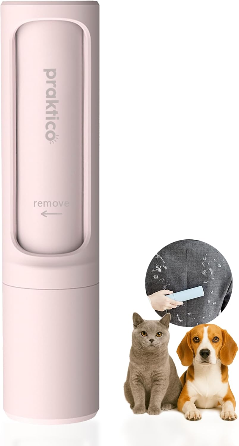 Reusable Lint Roller – Portable & Compact Pet Hair Remover for Clothes, Furniture & Car | Eco-Friendly, Washable & Durable (Pink)