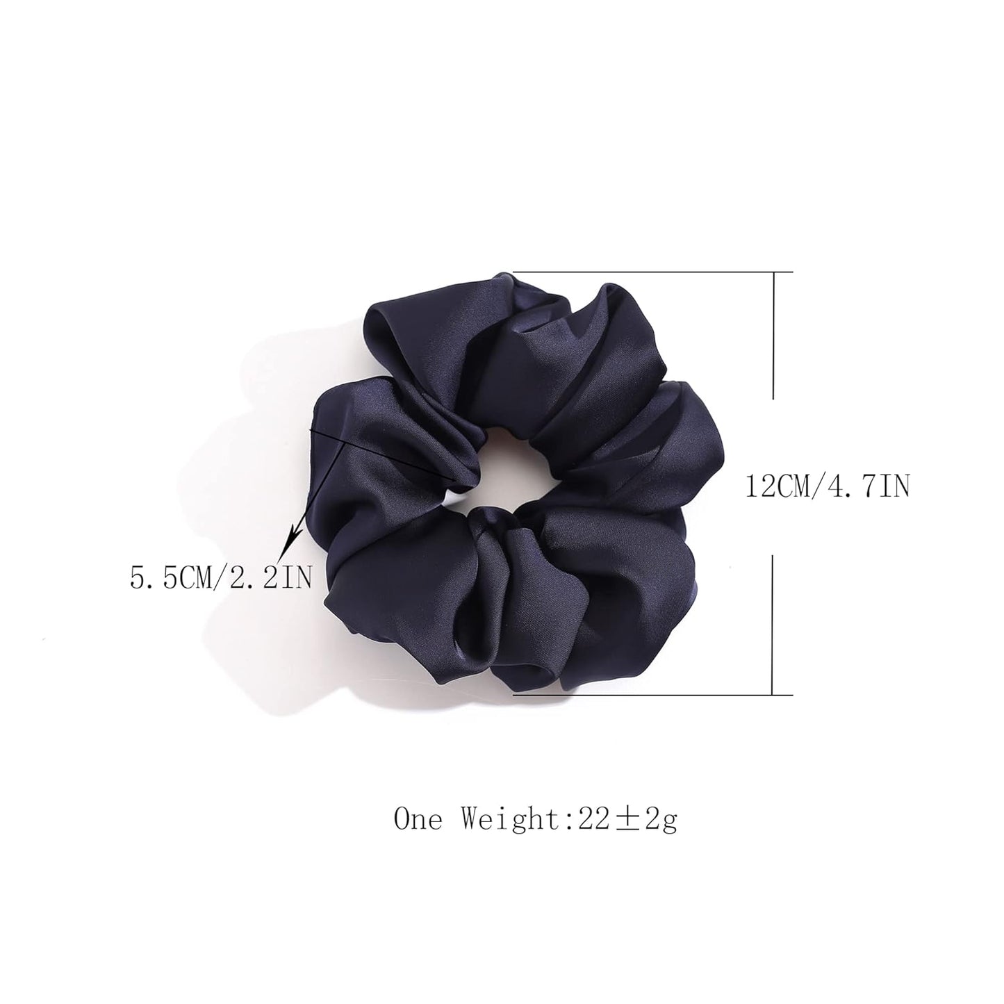 4PCS Large Satin Silk Scrunchies for Women - Big Glossy Scrunchie for Thick Hair Girl Hair Ties Ponytail Holders Jumbo Scrunchies (Black Navy-Blue Brown Champagne)