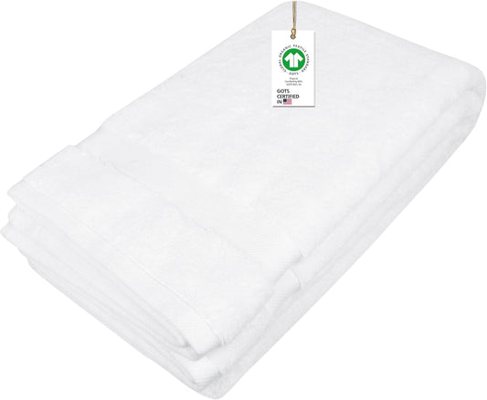 Delara 100% Organic Cotton Towels 650 GSM Plush Feather Touch Quick Dry Bath Sheet, GOTS Certified, Oeko-Tex Green Certified, Organic Cotton Bath Sheet, 36"X70"