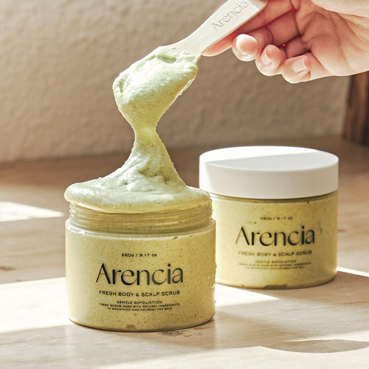 Arencia Fresh Cloud Sea Salt Body & Scalp Scrub (Mint)- Gentle Exfoliation for Softer, Refreshed Skin and Scalp, Korean Skin Care