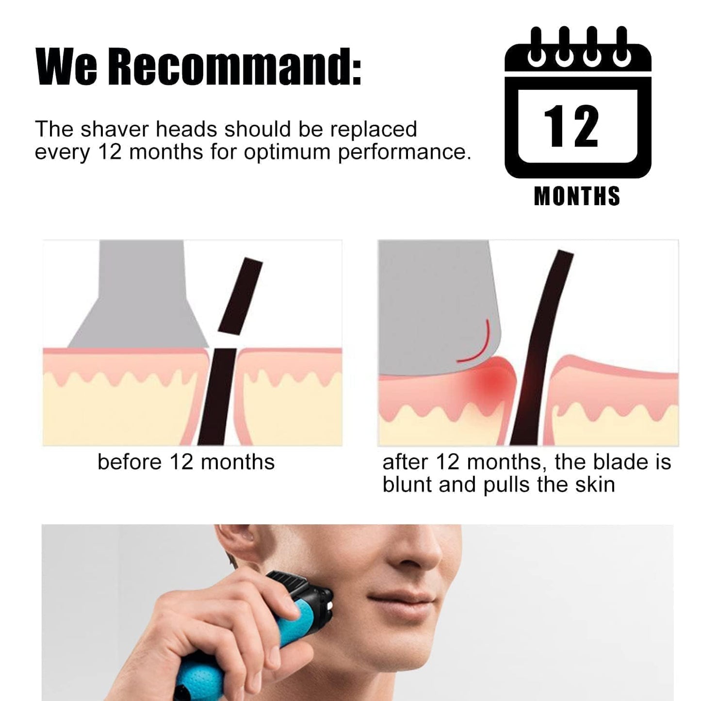 2 Pack 83M Replacement Head Compatible with Braun Series 8 Shaver, 83M Wet&Dry Replacement Head Foil and Cutter for Braun S8 Electric Shaver 8370cc, 8340s, 8320s