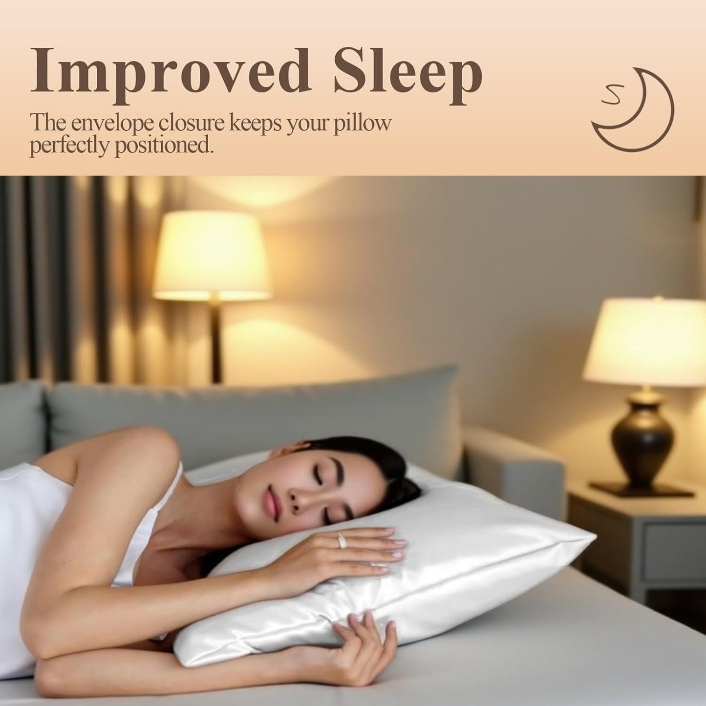 Juwenin Bedding,Luxury Satin Pillowcase with Zipper (Silky Satin Pillow Case for Hair) Set of 2 (Pink, King(20''x36'))