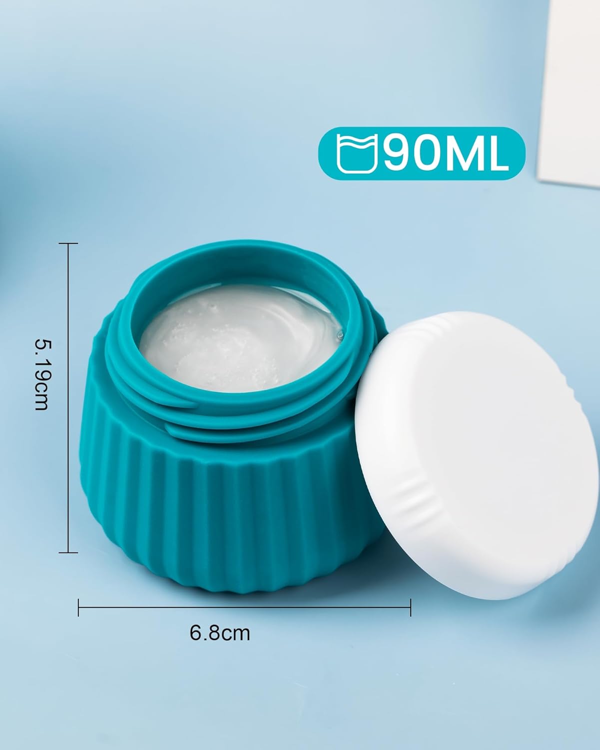 Travel Containers for Toiletries 4 Pack, TSA Approved Travel Size Toiletries, Travel Size Containers, With Clear Bag Leak Proof Silicone Jars, Travel Essentials Creams Jars Carrying Small Items