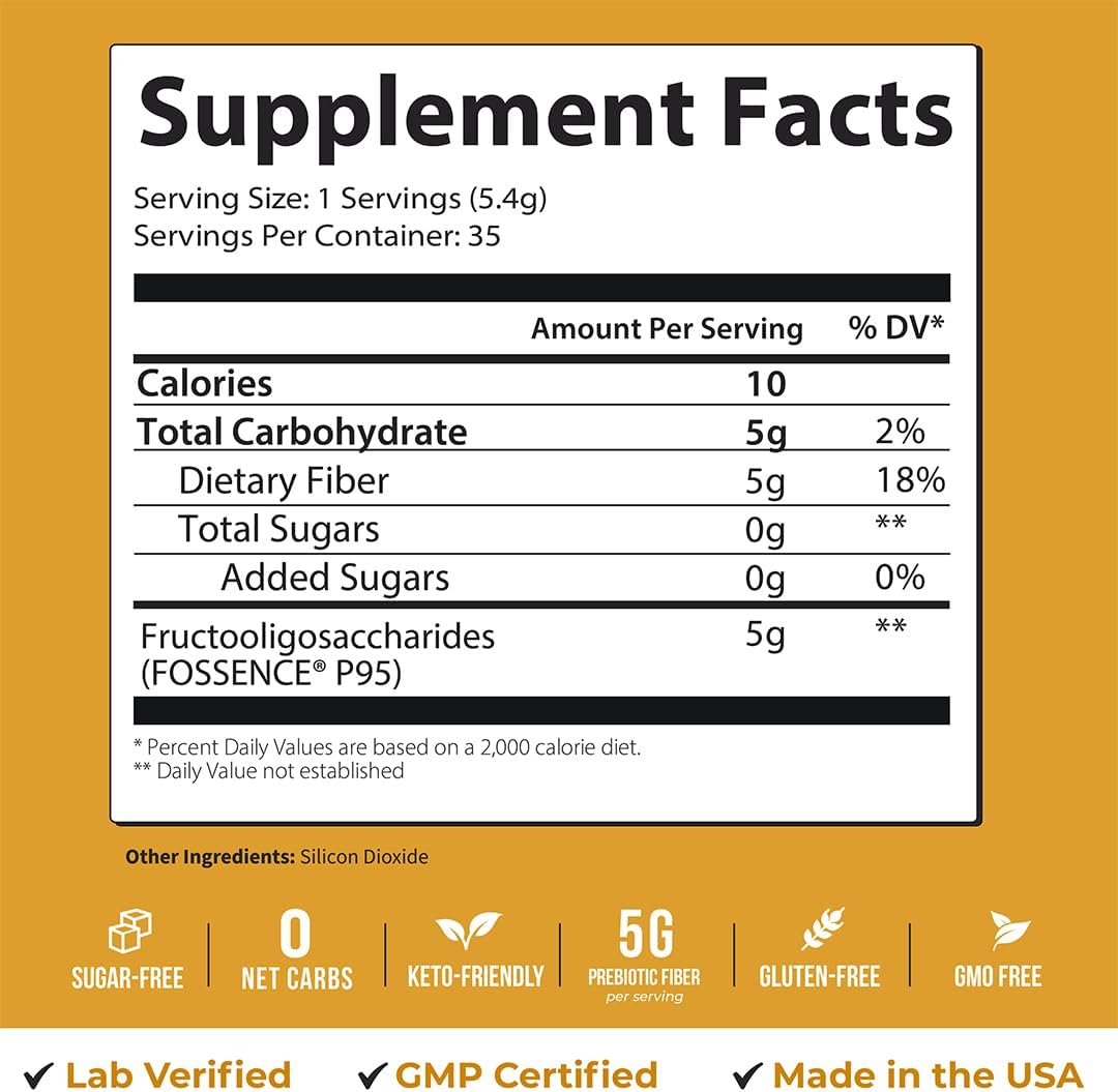 GOBIOTIX Fiber Supplement Powder with Prebiotics for Digestive Health and GLP-1 Support, Soluble Fiber for Gut Health & Debloat, Keto, Vegan, Gluten & Sugar Free, 35 Servings (3 Pack)