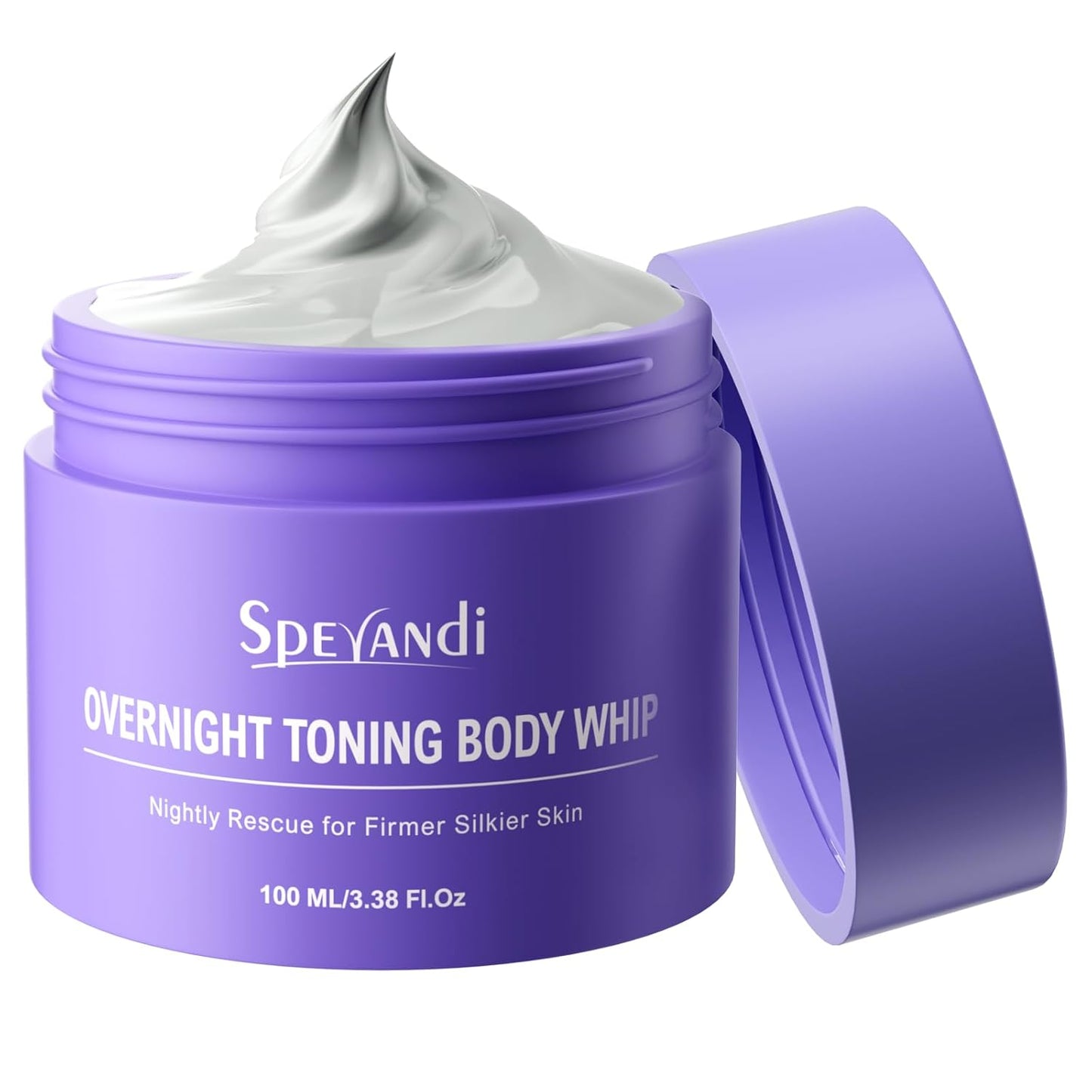 Overnight Toning Whip, Anti-Wrinkle Firming Body Lotion, Smooth & Tight Skin, Helps Target Loose Skin & Stretch Marks Removal on Belly, Thighs & Booty (3.38 OZ)