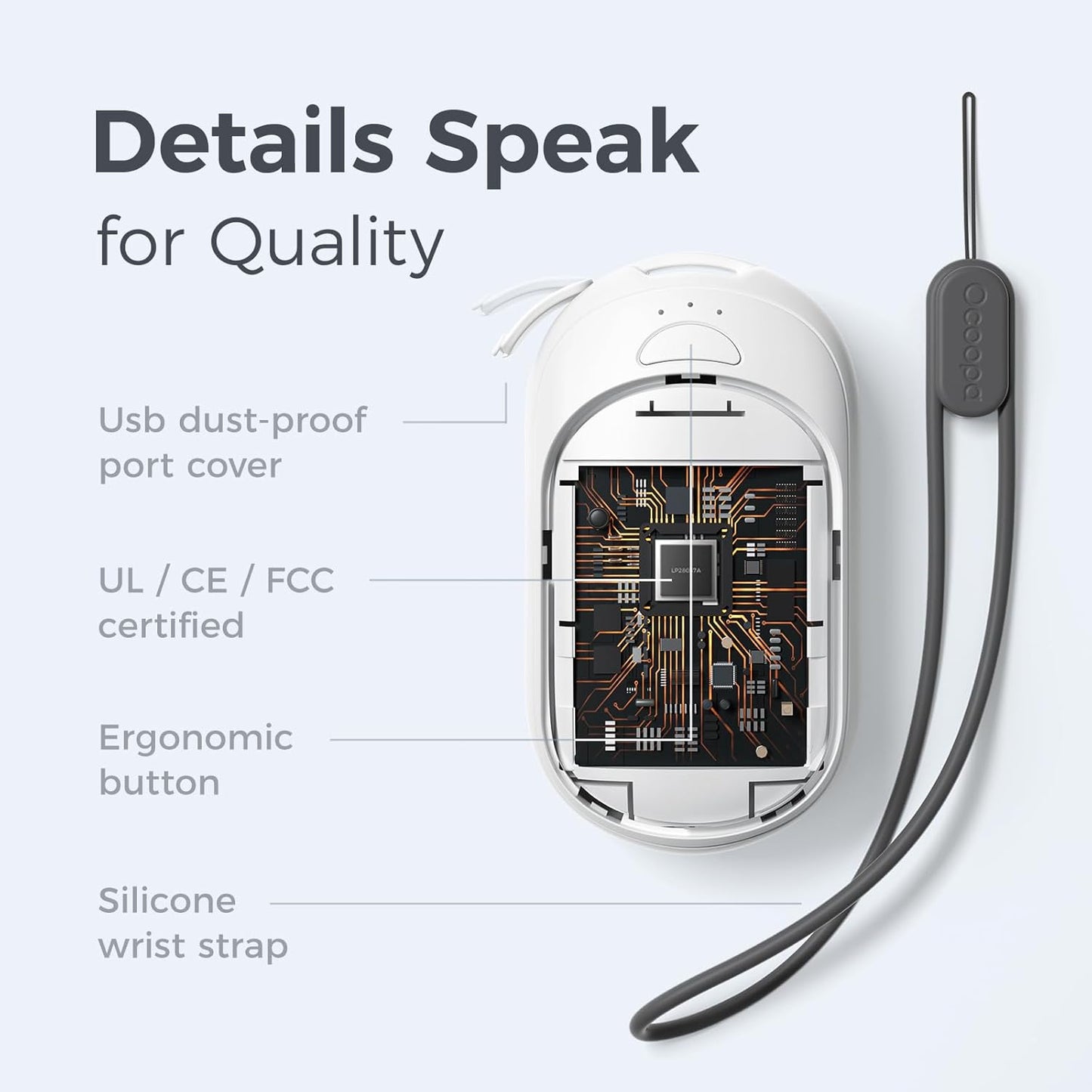 OCOOPA Magnetic Rechargeable Hand Warmers 2 Pack, Ultrathin Electric Handwarmers, Portable Pocket-Sized Heater, for Men, Women Purse Must Haves, Union UT3 Lite