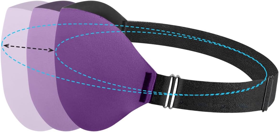 3D Sleep Mask for Side Sleepers – 100% Light Blocking Eye Mask for Sleeping, Zero Eye Pressure, Soft Breathable Memory Foam, Adjustable Strap for Travel, Men & Women (Purple)