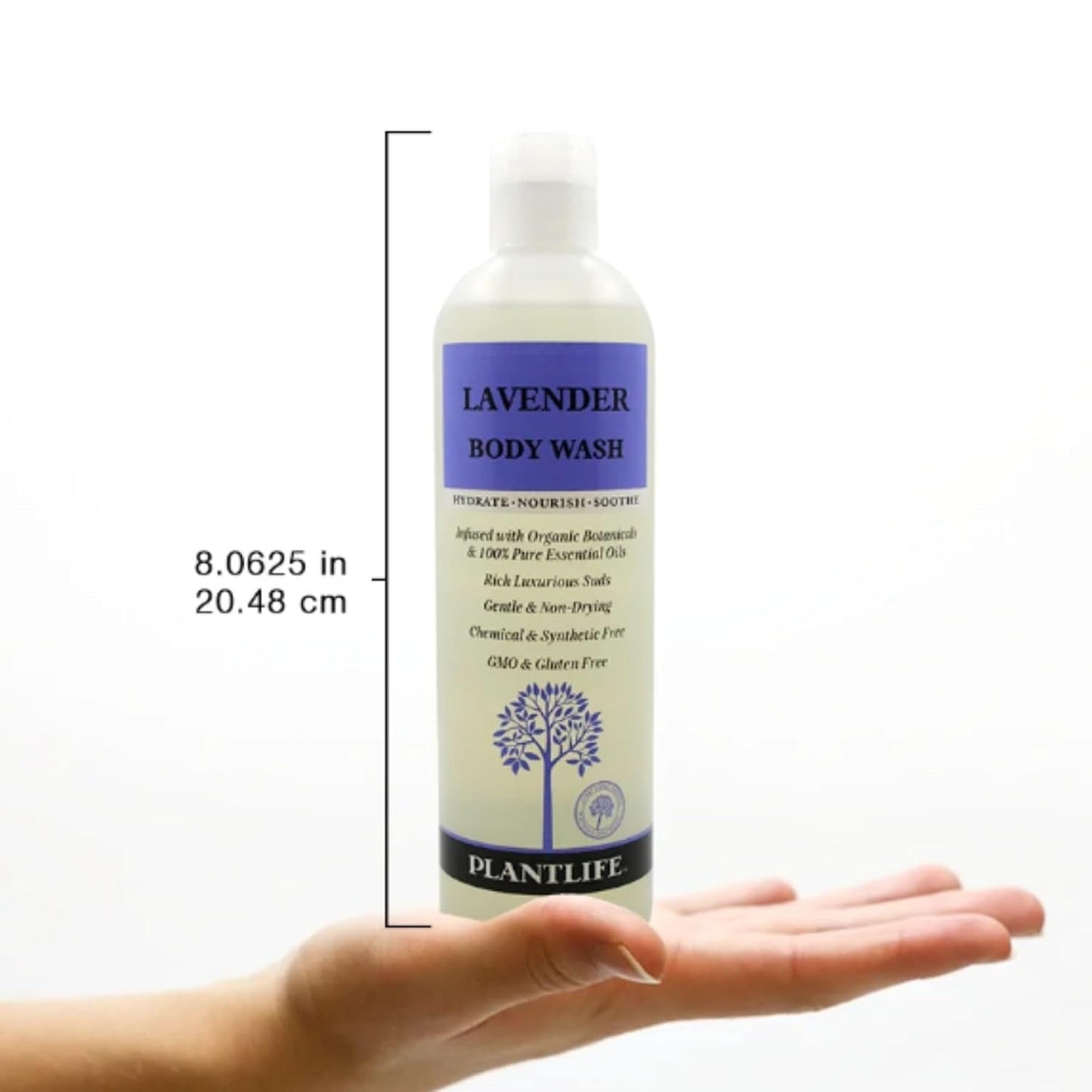 Plantlife Lavender Body Wash - GMO and Gluten Free Gentle and Moisturizing Body Wash That Contains Only Ingredients Straight from Nature - Manufactured in the USA 14 oz