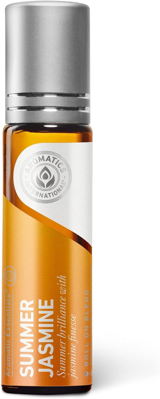 Aromatics International Summer Jasmine Essential Oil Blend Roll On, 10ml | Floral Aromatherapy Oil, Calming Roller for Daily Use