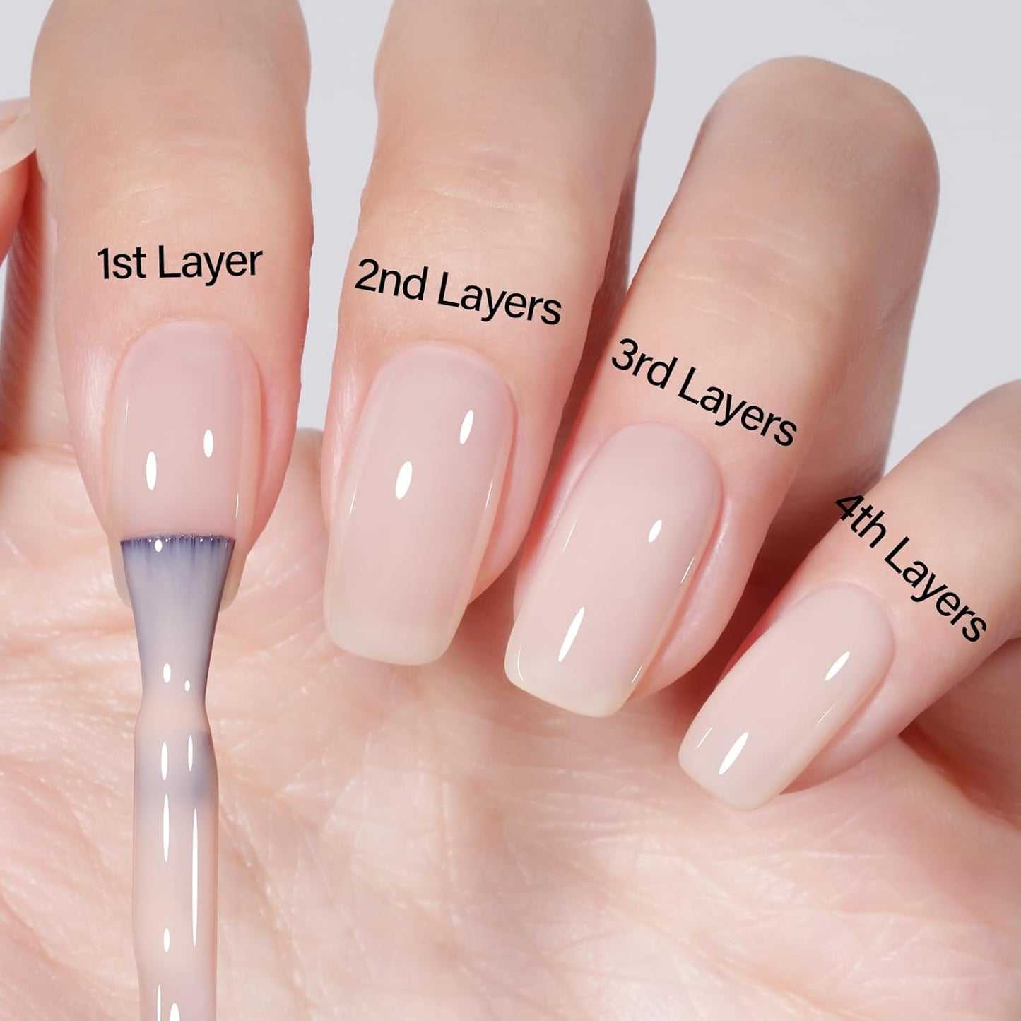 AILLSA Nude Gel Nail Polish Cloud Kiss Jelly Gel Polish Sheer Light Neutral Translucent Gel Polish Long Lasting Milky White Peach Color Soak Off U V Gel for French Manicure Nail Art at Home 0.51 Oz