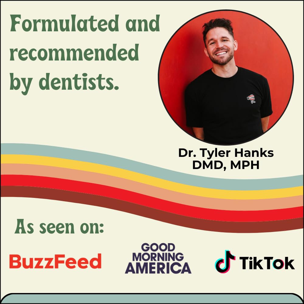 Happy Tooth Hydroxyapatite Toothpaste, Fluoride Free, Natural Whitening for Kids, Toddlers and Adults, SLS Free, Enamel Safe, Dentist Formulated with Clean Ingredients, Mint Brownie Flavor, 3.4oz