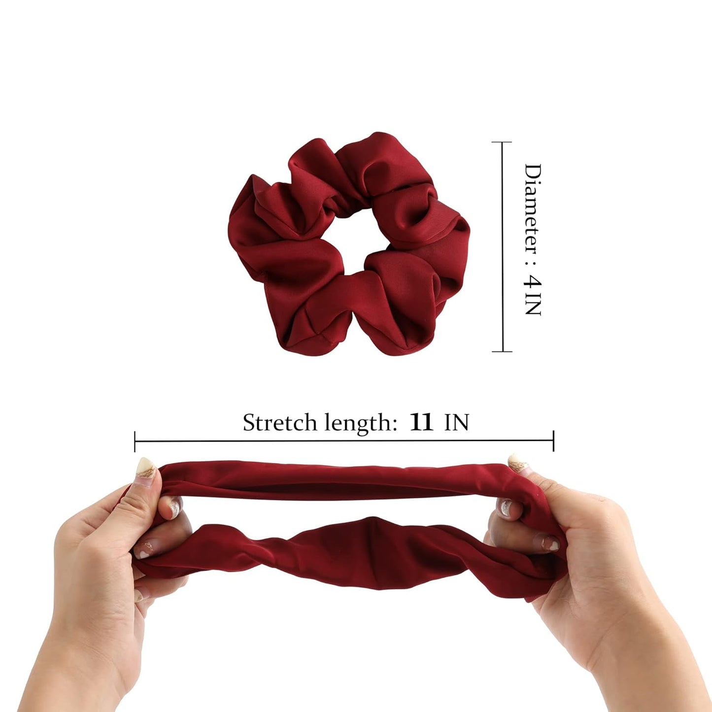 Big Silk Scrunchies for Women,Better than Satin,Silky Soft Scrunchie for Bun Luxurious Ponytail Holders Elastic Hair Ties No Damage (Black White Silver Red Brown)