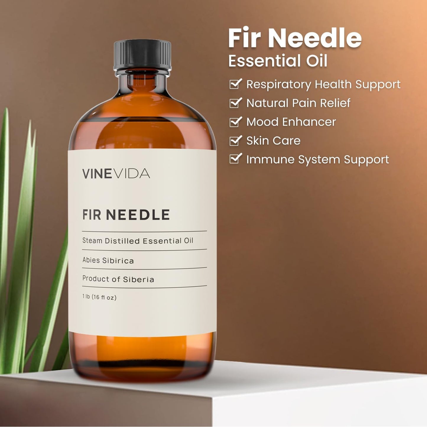 VINEVIDA Fir Needle Essential Oil - 16 oz - Undiluted - DIY Candle Scents - Bulk for Soap Making