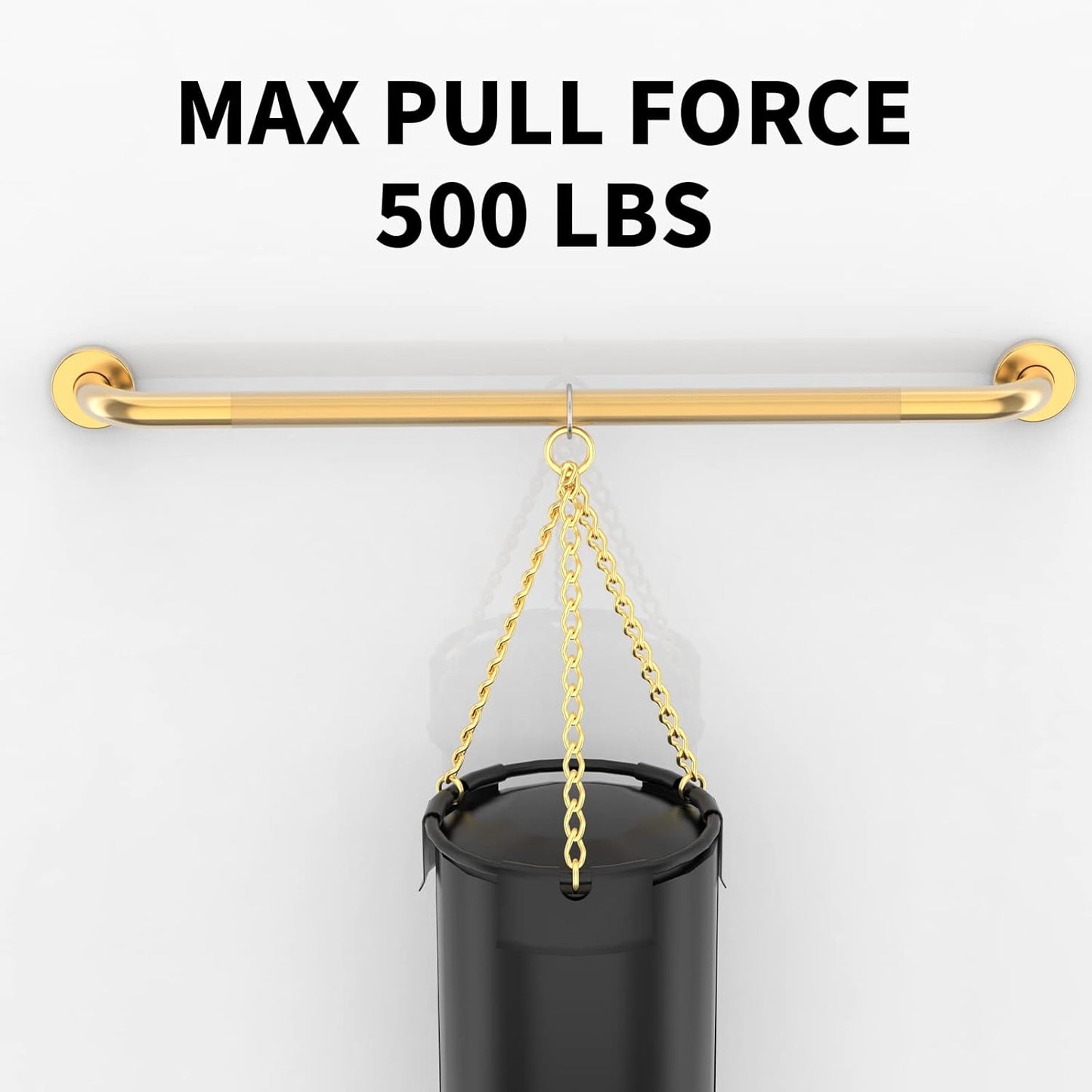 36 Inch Anti Slip Shower Grab Bar Gold, Munzong 2 Pack Bathroom Grab Bar, Knurled Bathroom Balance Bar,Safety Hand Rail Support Handicap Elderly Injury Senior Assist Bath Handle