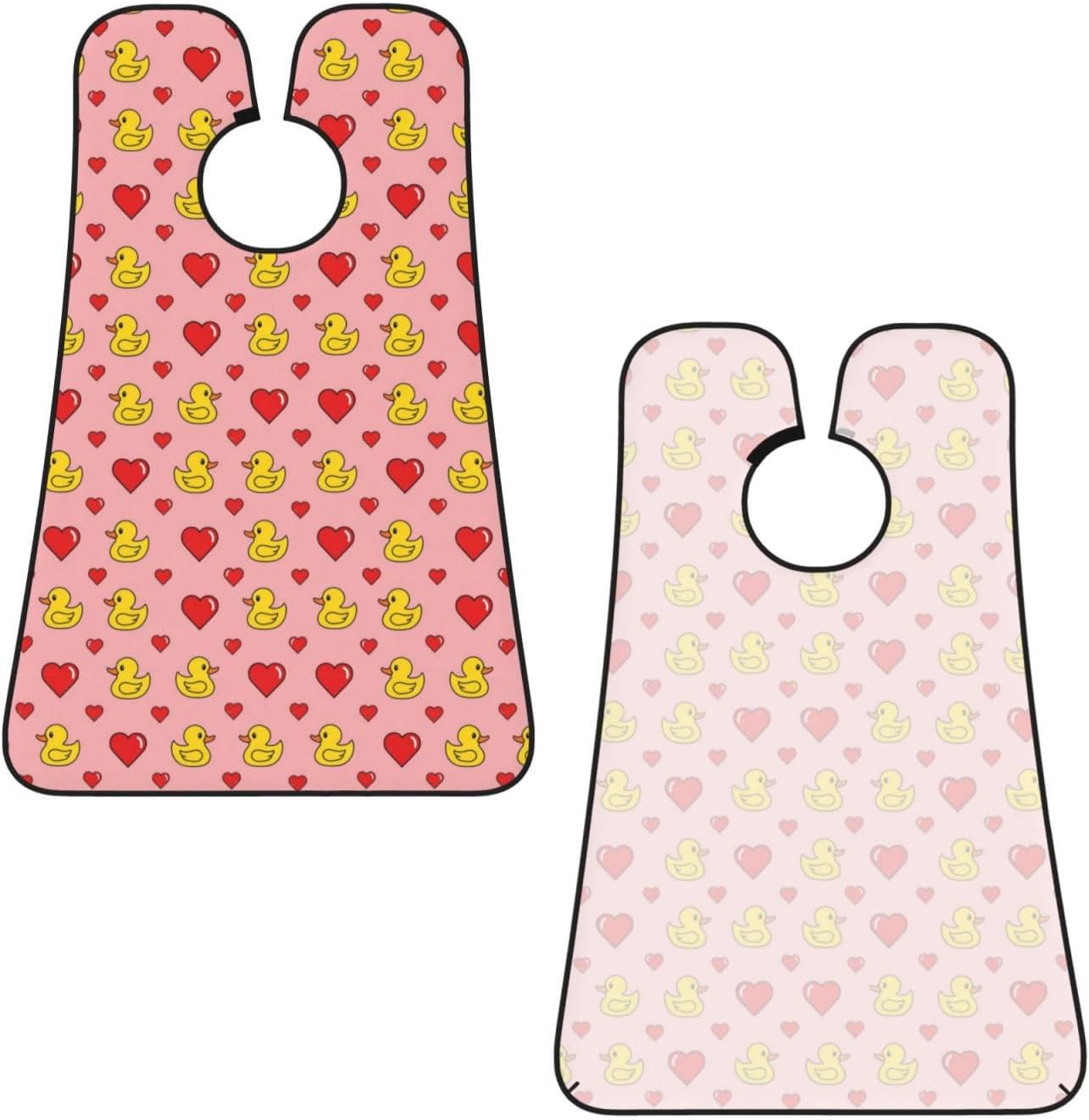 Beard Trimming Hair Catcher, Pink Heart Polka Dots Yellow Rubber Ducks Shave Bib, Non-Stick Bib Apron Waterproof, Shaving Tool for Men for Husband Father’s Day