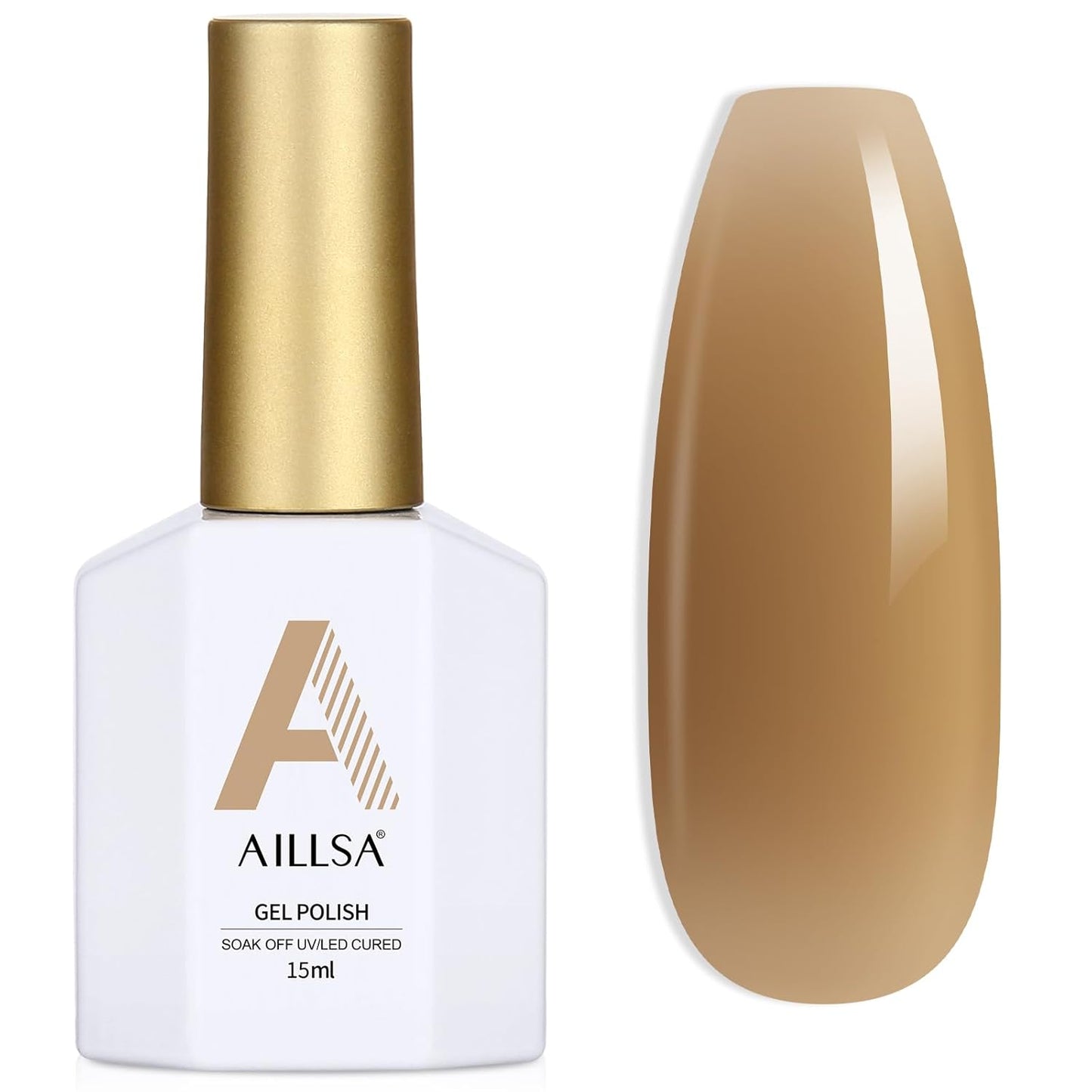 AILLSA Fall Yellow Gel Nail Polish Autumn Leaves Jelly Gel Polish Neutral Sheer Translucent Nude Gel Polish Long Lasting Fall Yellow Color Soak Off U V Gel for French Manicure Nail Art at Home 0.51 Oz