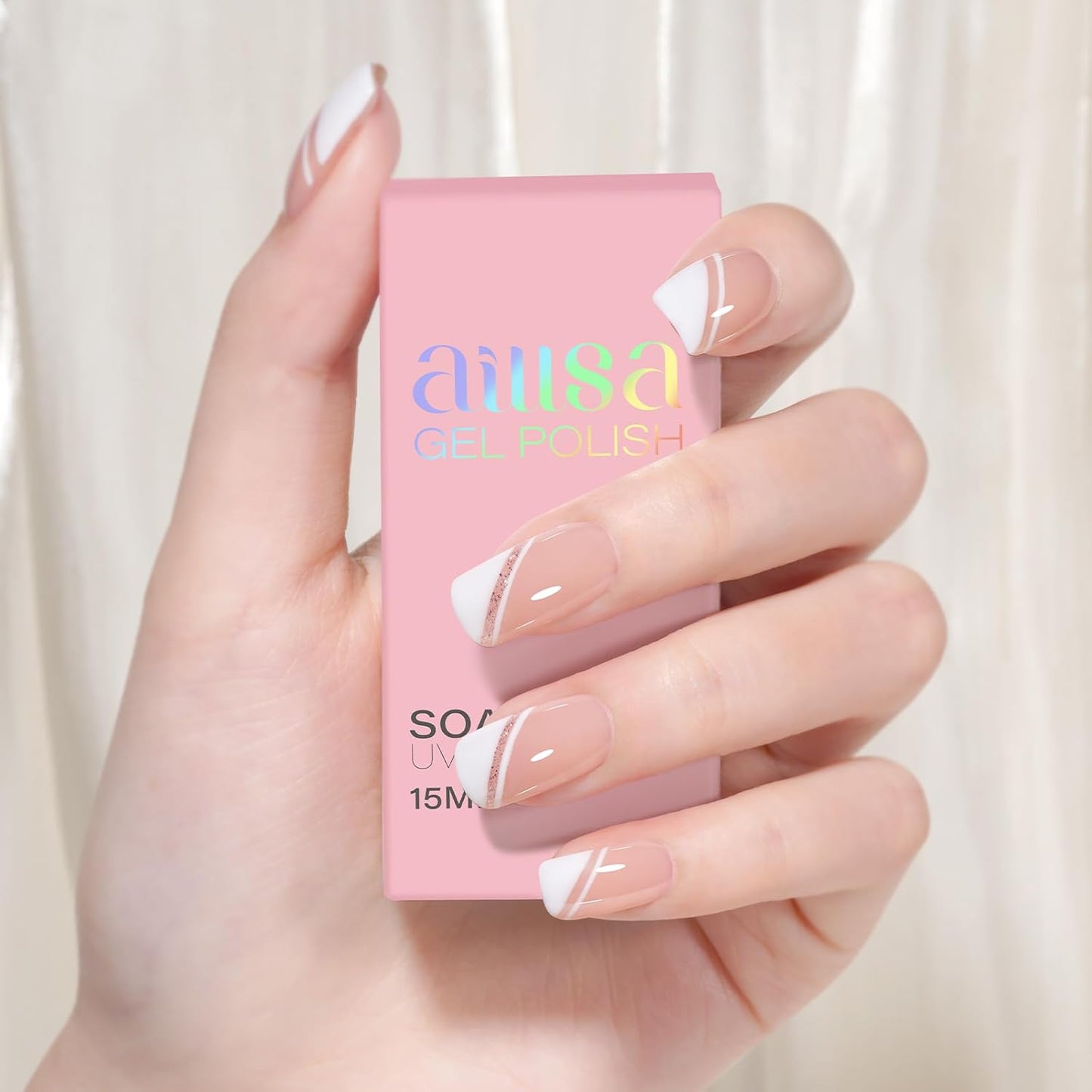 AILLSA Nude Gel Nail Polish Skin Kiss Jelly Gel Polish Neutral Sheer Skin Tones Translucent Gel Polish Long Lasting Light Tan Color Soak Off U V Gel for French Manicure Nail Art at Home 0.51 Oz