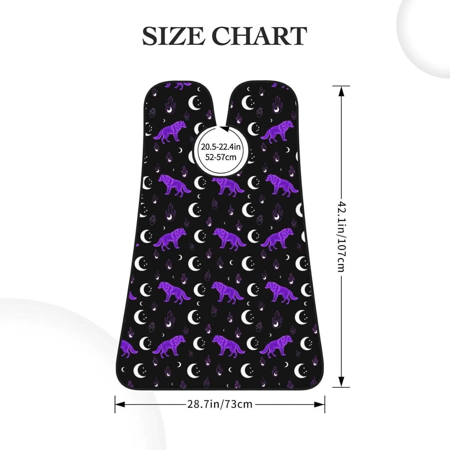 Beard Hair Catcher Bib, Waterproof Non-Stick Grooming Apron for Shaving Trimming, Perfect for Men Dad, Mystical Goth Fire Dark Purple Galaxy Foxes Moon Black Shave Bib