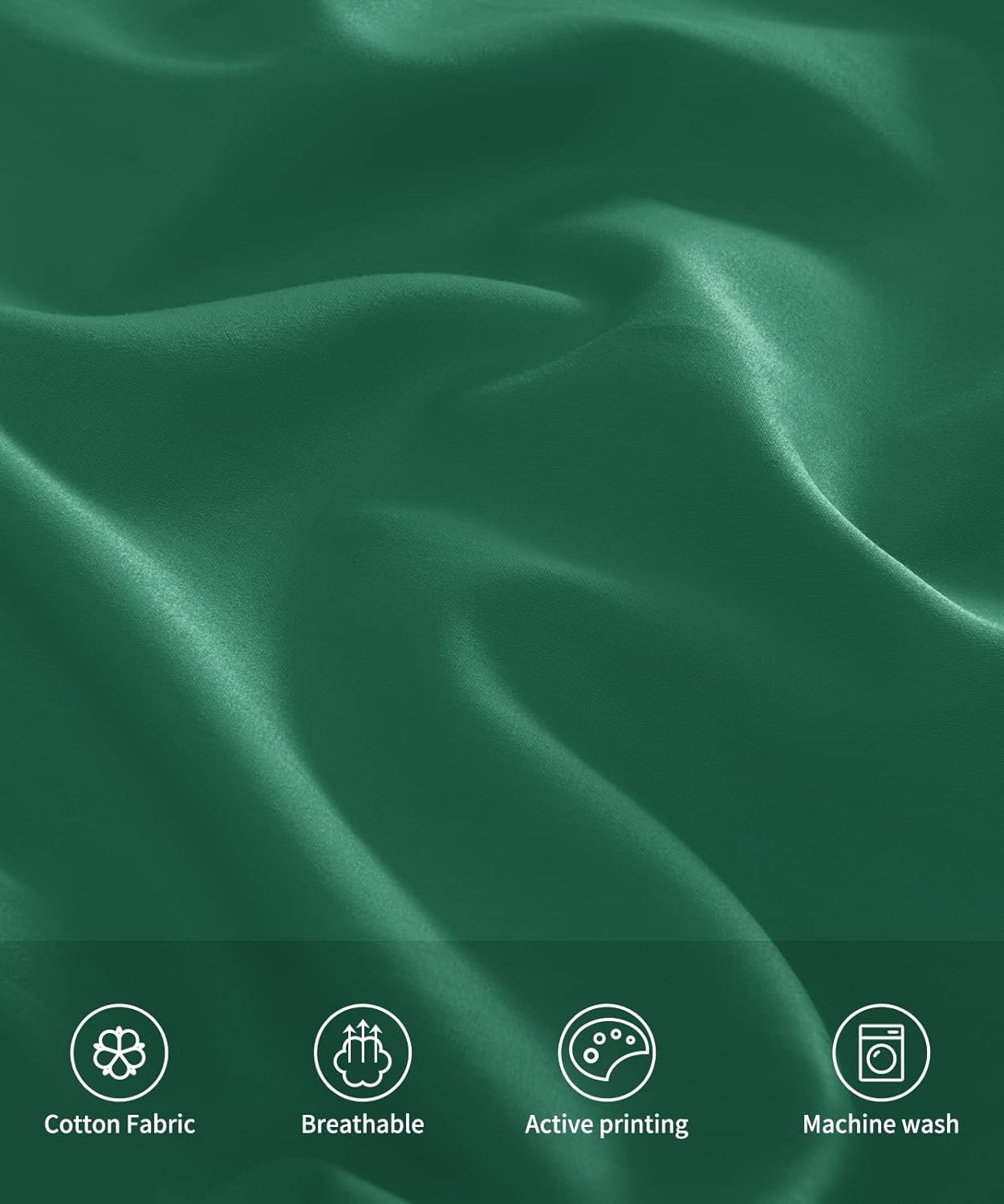 Warmstar Cotton Pillow Cases Queen Size Set of 2, 600 Thread Count Pillowcases 20x30 Inches, Soft Long Staple Cotton Pillowcases Breathable with Envelope Closure,Dark Green