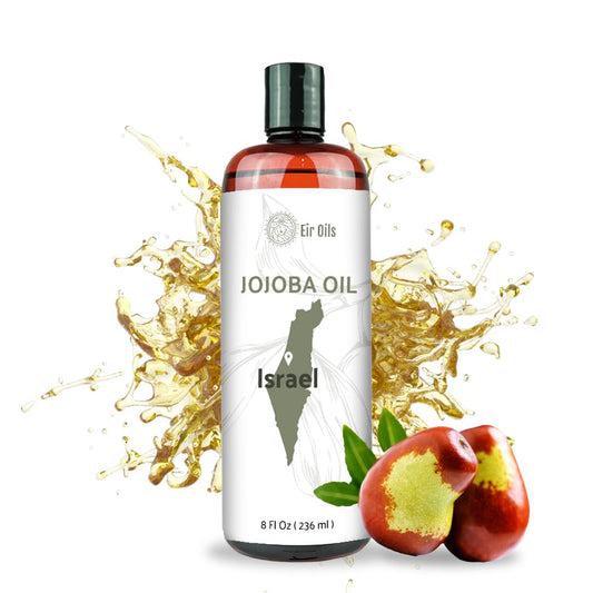 Jojoba Oil - Direct from EIR Oils' Farm in Israel - 100% Pure Carrier Oil for Hair, Face, and Skin - Hand-Picked, Cold-Pressed Carrier Oil (8oz)