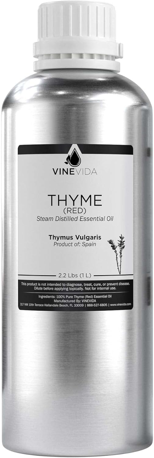 VINEVIDA Red Thyme Essential Oil 32 oz - Undiluted Candle Oil Scent for DIY Candlemaking - Bulk Essential Oil for Soap Making Safe for Skin