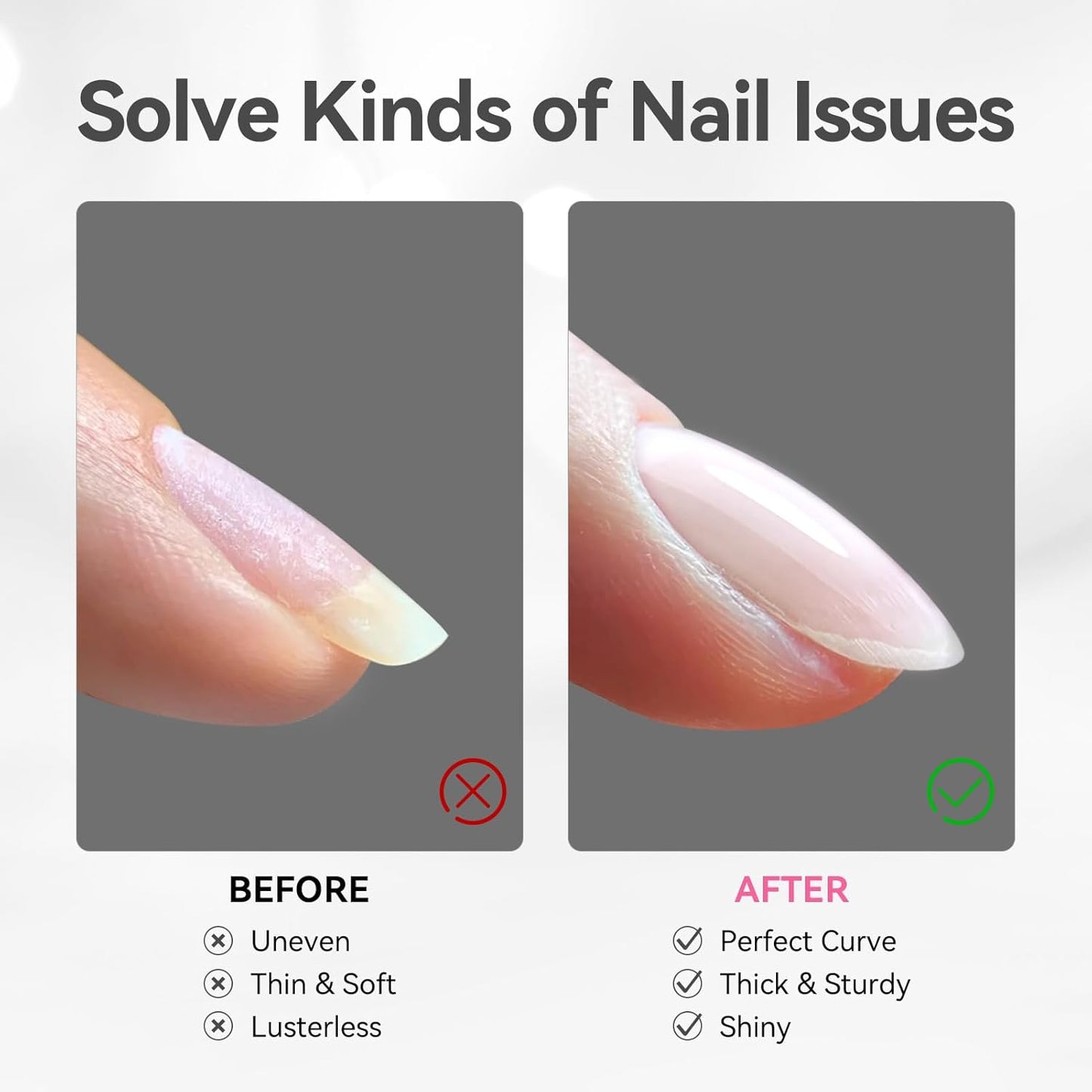 BORN PRETTY Builder Gel for Nails, 8-in-1 Milky White Clear Builder Nail Gel for Nail Apex and Gel Extension Strengthener, Nail GLue Gel Hard Gel Base Rhinestone Nail Glue Gel in a Bottle 15ml