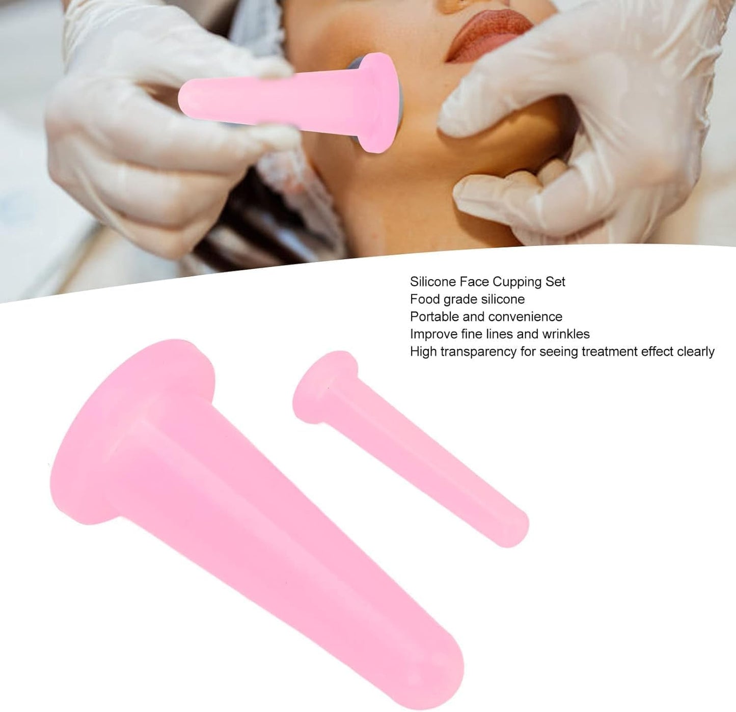 2Pcs Pink Cupping Set,Mini Silicone Face Cupping Set Vacuum Suction Massage Cups Anti Cup Facial Cupping Set for Adults,Body and Face,Anti Wrinkle,Promotes Sleep Manual Back Massagers