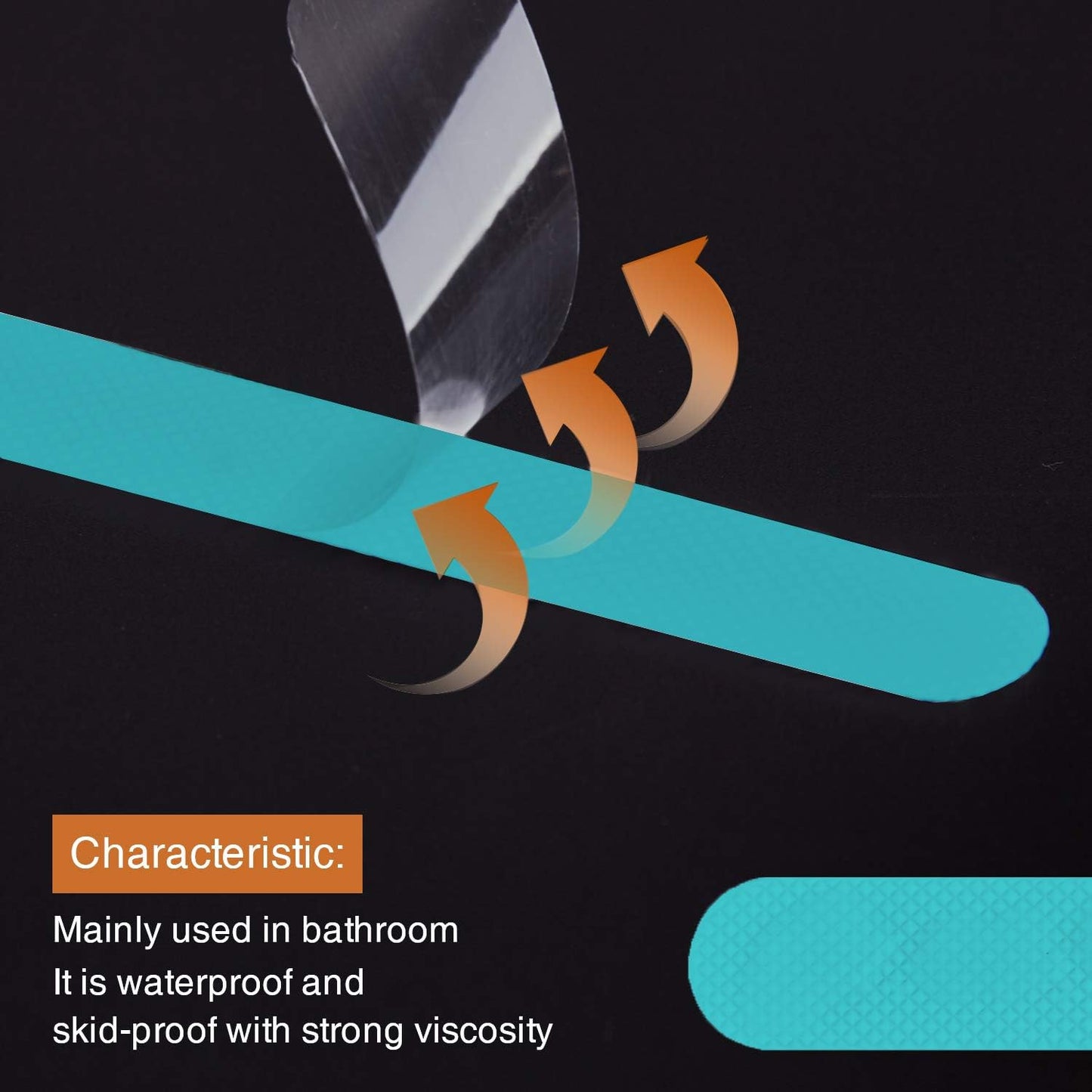 Non-Slip Bathtub Stickers Safety Bathroom Tubs Showers Treads Adhesive Decals Scraper (Blue)