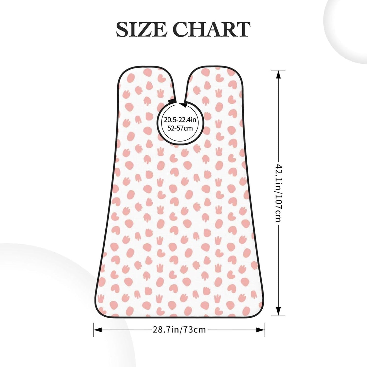 Men's Shaving Accessory Cute Pink Cow Print, Waterproof Beard Apron with Hair Catcher & Suction Cups