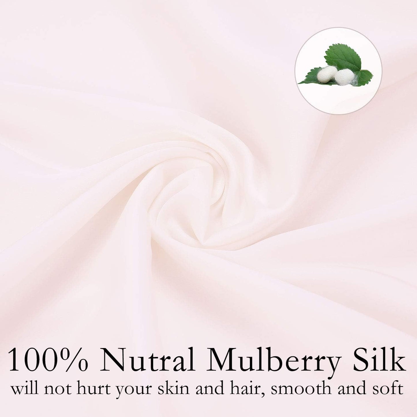 Silk Pillowcase Set - 2 Pack, 100% Mulberry Silk, Hypoallergenic, Soft, Breathable, Reduces Wrinkles, Light Pink
