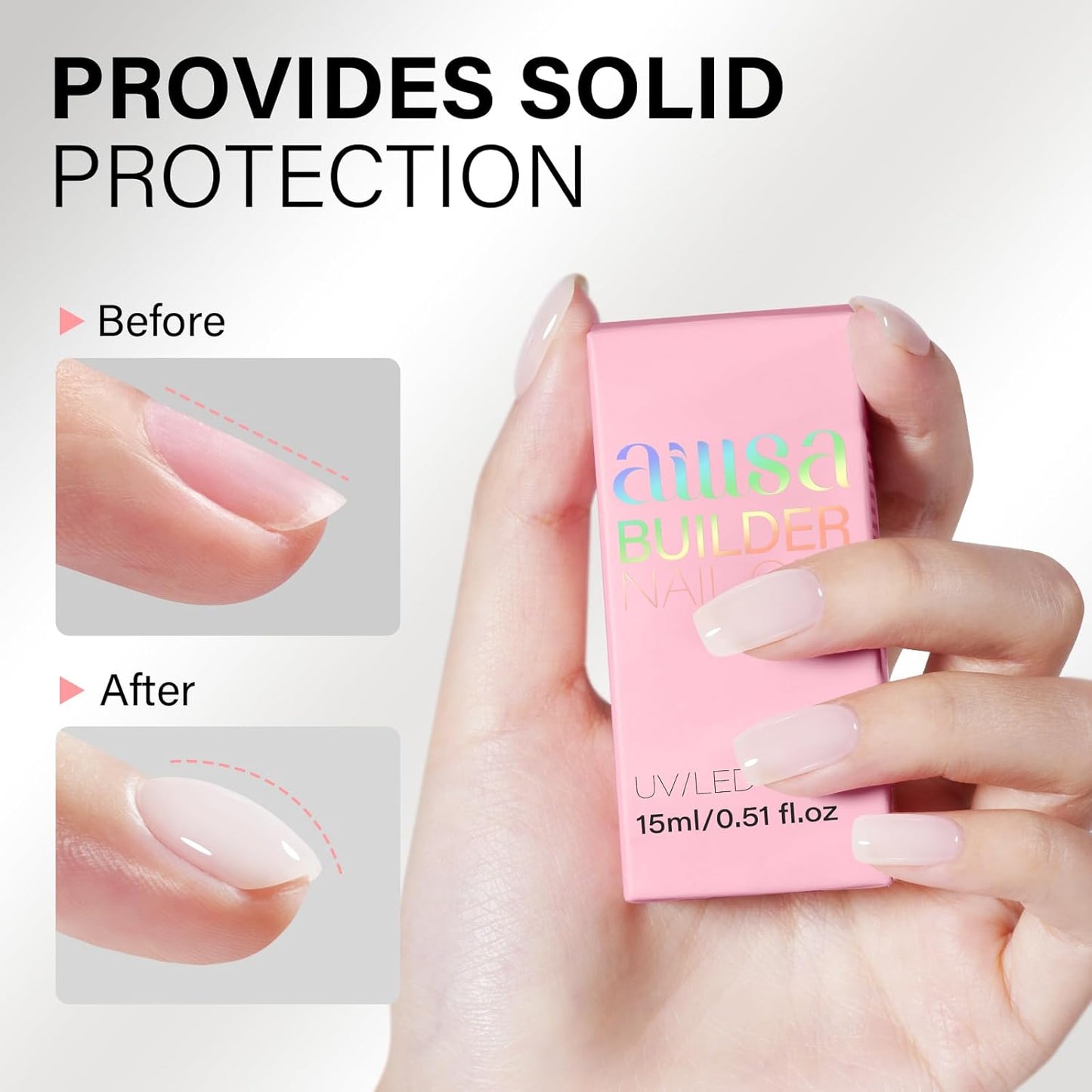 AILLSA Builder Gel for Nails Yogurt White 7 In 1 Hard Gel Polish for Nail Thickening Nude Milky Extension U V Gels Natural Color Strengthener Gels Nails Polish for Nail Art Base Coat Need 0.51 Oz GB07