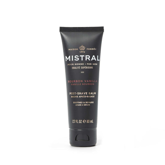 Mistral Bourbon Vanilla Post Shave Balm | Soothing Aftershave for Men with Aloe & Jojoba Oil | Non-Greasy Post Shave Moisturizer, For All Skin, Paraben & Phthalates Free | Made in France - 80ml